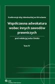 Okładka książki Współczesna adwokatura wobec innych zawodów prawniczych