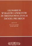 Okładka książki Glosarium wyrazów i zwrotów ze średniowiecznych źródeł pruskich