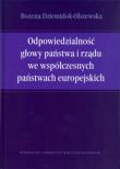 Okładka książki Odpowiedzialność głowy państwa i rządu we współczesnych państwach europejskich