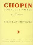 Chopin -Trzy łatwe nokturny. Autor: Ludwik Bronarski Ignacy Jan Paderewski Józef Turczyński. Dadada.pl Okładka książki Chopin -Trzy łatwe nokturny