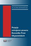 Okładka książki Pozycja ustrojowo-prawna Rzecznika Praw Obywatelskich