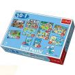 Okładka książki Puzzle 10w1 Smerfy TREFL