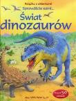 Świat dinozaurów. Książka z okienkami. Autor: Alex Frith, Peter Scott. Dadada.pl Okładka książki Świat dinozaurów. Książka z okienkami