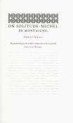 On Solitude. Autor: Montaigne Michel. Dadada.pl Okładka książki On Solitude