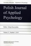 Okładka książki Polish Journal of Applied Psychology Volume 11 Number 32 2013