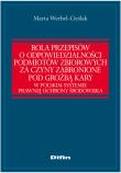 Okładka książki Rola przepisów o odpowiedzialności podmiotów zbiorowych za czyny zabronione pod groźbą kary