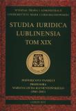 Opakowanie Studia Iuridica Lublinensia Tom XIX
