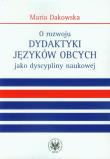 Okładka książki O rozwoju dydaktyki języków obcych jako dyscypliny naukowej