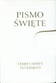 Pismo Święte ST i NT małe białe z zapięciem. Autor: Opracowanie zbiorowe. Dadada.pl Okładka książki Pismo Święte ST i NT małe białe z zapięciem