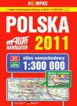 Atlas samochodowy Polska 2011. Autor: praca zbiorowa. Dadada.pl Okładka książki Atlas samochodowy Polska 2011