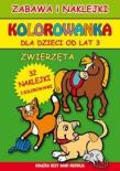 Kolorowanka dla dzieci od lat 3. Zwierzęta + naklejki. Autor: Katarzyna Bogucka (ilustr.). Dadada.pl Okładka książki Kolorowanka dla dzieci od lat 3. Zwierzęta + naklejki