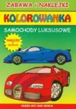 Kolorowanka. Samochody luksusowe + naklejki. Autor: praca zbiorowa. Dadada.pl Okładka książki Kolorowanka. Samochody luksusowe + naklejki