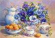 Okładka książki Puzzle 500 Apricot and Blue Pansies