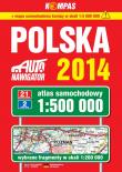 Okładka książki Polska Atlas Samochodowy 1:500 000, Wyd. 2014