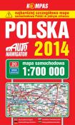 Okładka książki Polska Mapa Samochodowa 1:700 000 Wyd. 2014