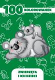 Okładka książki 100 kolorowanek zwierzęta i ich dzieci