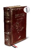 Okładka książki Pismo Święte ST i NT format A4 z dużą czcionką, etui, skóra naturalna brązowa z paginatorami i złoconymi brzegami kartek