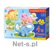 Okładka książki Puzzle x 4 - Baby Dinosaurs CASTOR