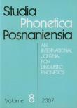 Studia Phonetica Posnaniensia 8 2007. Wydawca: Wydawnictwo Naukowe UAM. Dadada.pl Opakowanie Studia Phonetica Posnaniensia 8 2007