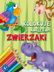 Koloruję i naklejam zwierzaki 1. Autor: praca zbiorowa. Dadada.pl Okładka książki Koloruję i naklejam zwierzaki 1