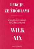 Okładka książki Lekcje ze źródłami Wiek XIX