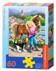 Opakowanie Puzzle 60 A walk with Pony and Dog CASTOR