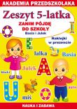 Zeszyt 5-latka Zanim pójdę do szkoły Basia i Julek. Autor: Paruszewska Joanna, Pawlicka Kamila. Dadada.pl Okładka książki Zeszyt 5-latka Zanim pójdę do szkoły Basia i Julek