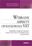 Okładka książki Wybrane aspekty opodatkowania VAT