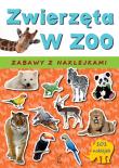 Zabawy z naklejkami. Zwierzęta w zoo. Autor: Katarzyna Sarna (red.). Dadada.pl Okładka książki Zabawy z naklejkami. Zwierzęta w zoo