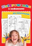 Kolorowanka z zadaniami dla dziewczynek. Autor: Opracowanie zbiorowe. Dadada.pl Okładka książki Kolorowanka z zadaniami dla dziewczynek