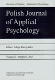 Opakowanie Polish Journal of Applied Psychology 11 2013