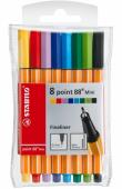 Opakowanie Cienkopis Point Mini 8 kolorów etui STABILO