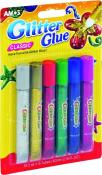 Opakowanie Klej Glitter Glue classic 6 kolorów blister AMOS