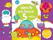 Wesołe zadania 5-latka. Naklejaj i baw się!. Autor: Joanna Myjak (ilustr.). Dadada.pl Okładka książki Wesołe zadania 5-latka. Naklejaj i baw się!