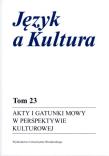 Akty i gatunki mowy w perspektywie kulturowej. Autor: Anna Burzyńska-Kamieniecka (red.). Dadada.pl Okładka książki Akty i gatunki mowy w perspektywie kulturowej
