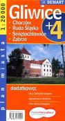 Okładka książki Plan Miasta Gliwice + 4 Miasta 1:20 000 DEMART