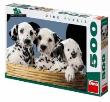 Opakowanie Puzzle 500 Dalmatyńczyki w koszyku DINO