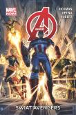 Avengers Świat Avengers. Autor: Jonathan Hickman. Dadada.pl Okładka książki Avengers Świat Avengers