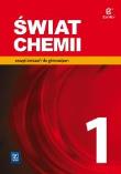 Chemia GIM 1 Świat chemii ćw. WSIP. Autor: Warchoł Anna, Lewandowska Dorota, Nalewczyńska Barbara. Dadada.pl Okładka książki Chemia GIM 1 Świat chemii ćw. WSIP