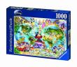 Opakowanie Puzzle 1000 Disney Mapa świata wg Disney'a