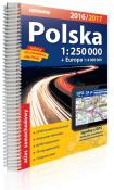 Polska Atlas samochodowy 1:250 000 2016/2017. Autor: praca zbiorowa. Dadada.pl Okładka książki Polska Atlas samochodowy 1:250 000 2016/2017