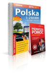 Okładka książki Polska atlas samochodowy 1:250 000 + Pierwsza pomoc 2016/2017