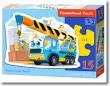 Okładka książki Puzzle 15 elementów Funny Crane Truck