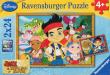 Opakowanie Puzzle Disney Jake i poszukiwanie skarbów 2x24