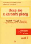 Uczę się z kartami pracy cz. 4 KP dla ucz. z niep.. Autor: Agnieszka Borowska-Kociemba, Małgorzata Krukowska. Dadada.pl Okładka książki Uczę się z kartami pracy cz. 4 KP dla ucz. z niep.