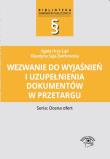 Okładka książki Wezwanie do wyjaśnień i uzupełnienia dokumentów w przetargu