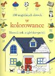 Okładka książki 100 angielskich słówek w kolorowance. Słowniczek angielsko-polski