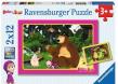 Puzzle 2X12 Masza i niedźwiedź. Wydawca: Ravensburger. Dadada.pl Opakowanie Puzzle 2X12 Masza i niedźwiedź