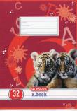 Opakowanie Zeszyt A5 Animals w trzy linie 32 kartki linia dwukolorowa 10 sztuk
