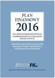 Okładka książki Plan finansowy 2016 dla jednostek budżetowych i samorządowych zakładów budżetowych